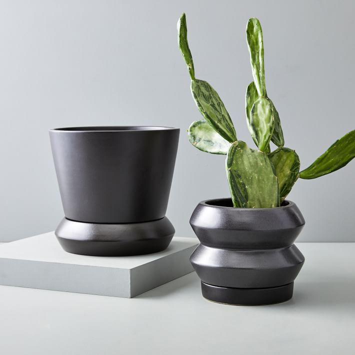 Totem Tabletop Planters - Black | West Elm (US)