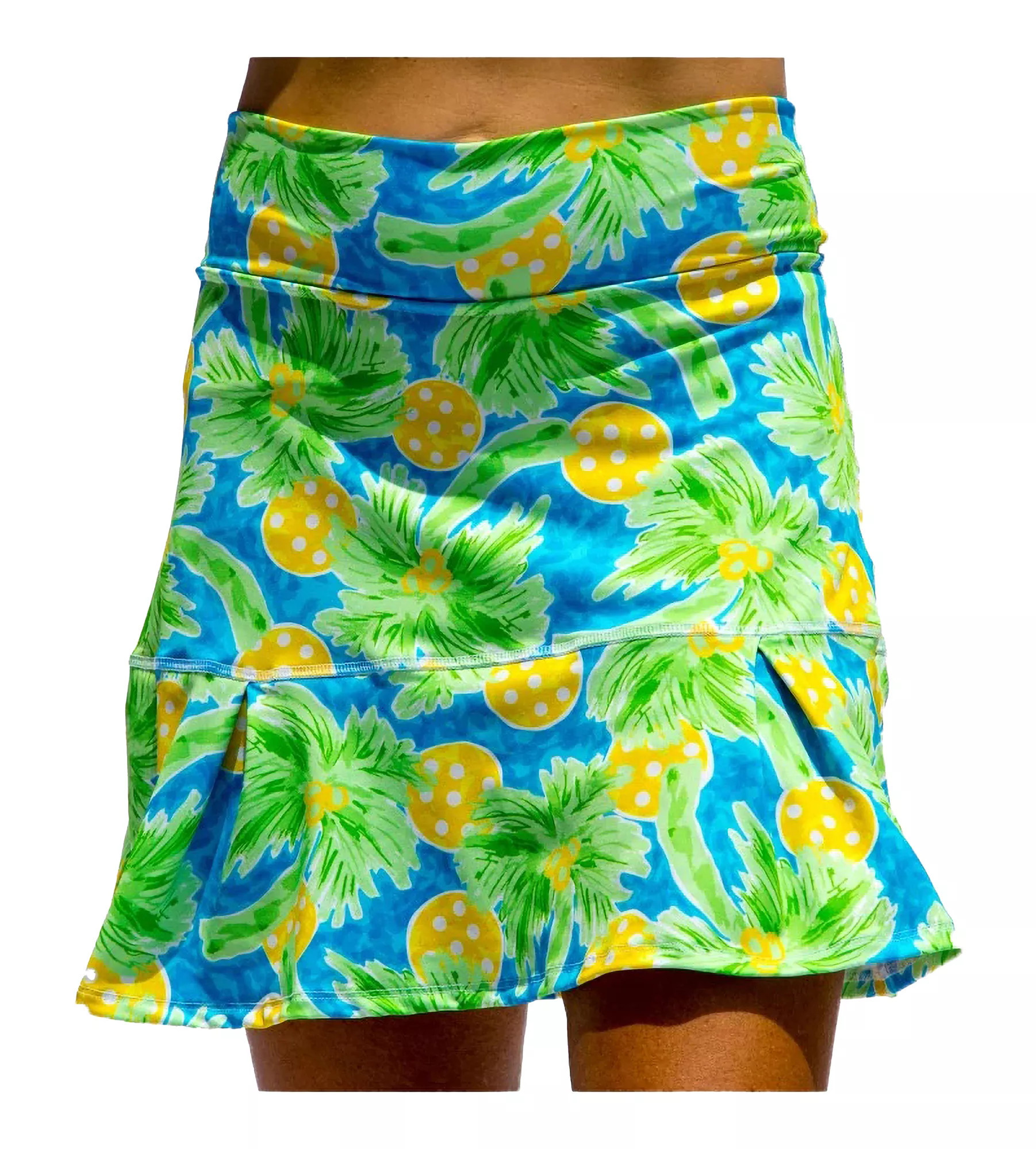Pickleball Bella Women's Palms 1 Drop Pleat Skort, Medium, Blue/Green - Holiday | Golf Galaxy