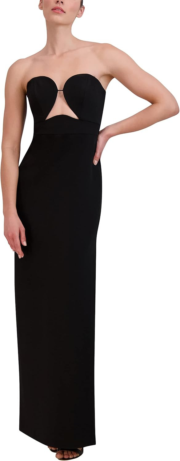 BCBGMAXAZRIA Women's Strapless Long Evening Dress W Wire Cut Out Neck Bonded Bodice Floor Length ... | Amazon (US)
