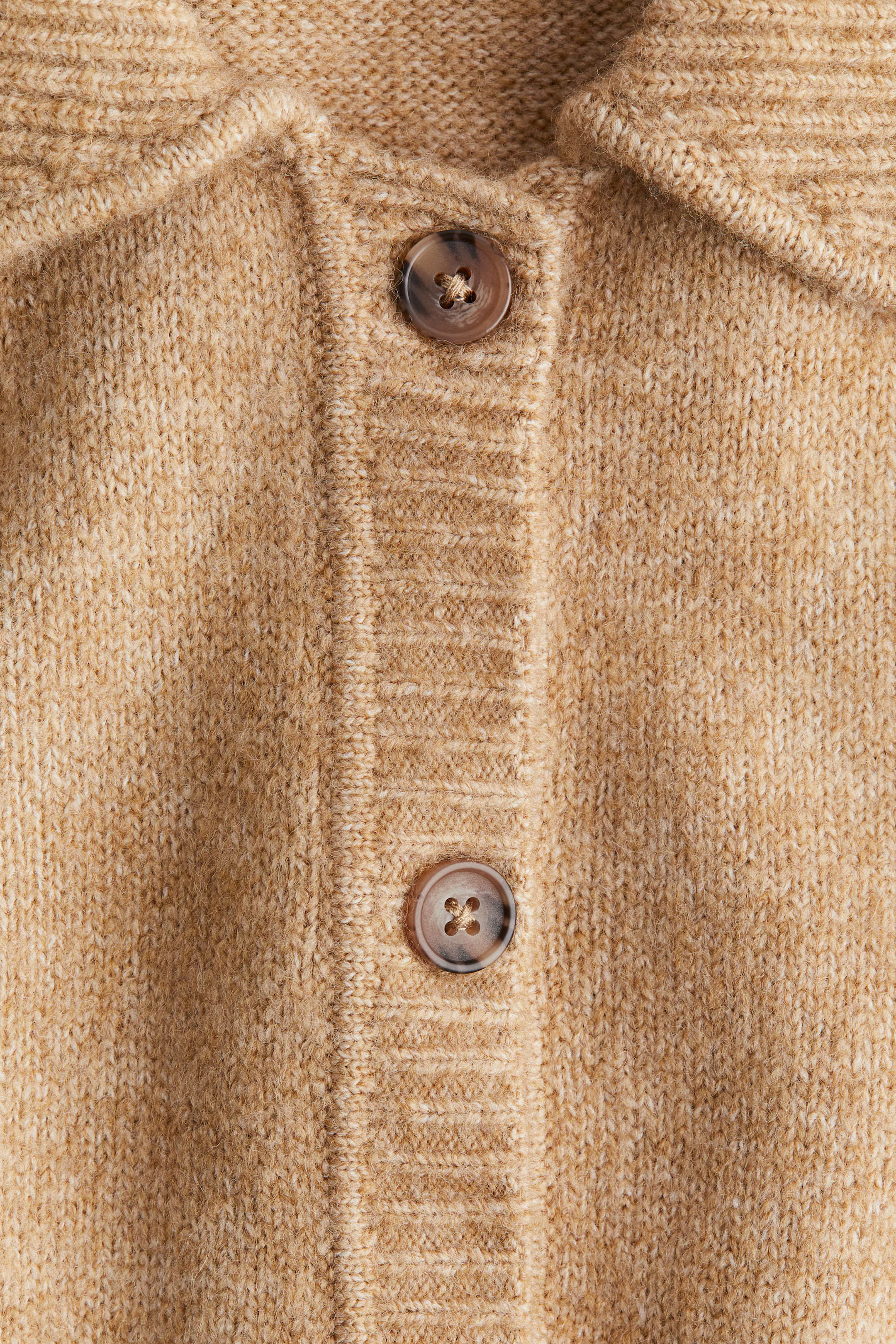 Short-Sleeved Cardigan - Dark beige melange - Ladies | H&M US | H&M (US + CA)