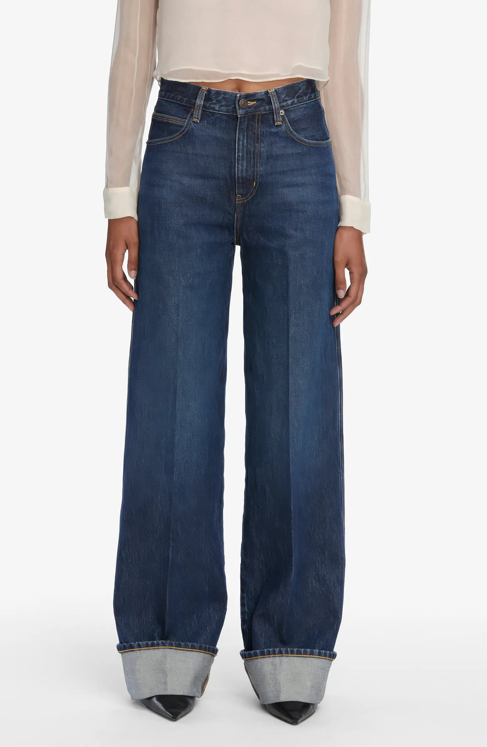 FRAME The Cuffed Wide Leg Jeans | Nordstrom | Nordstrom