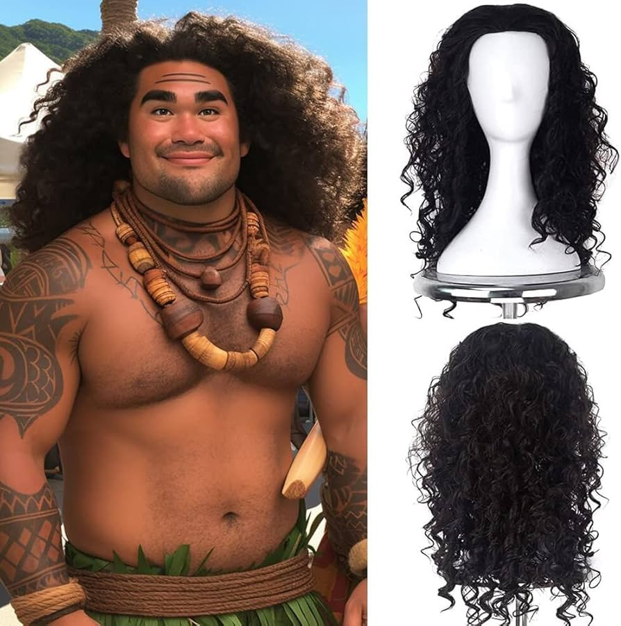 JOMICO Men Cosplay Wigs Medium Long Curly Natural Black Halloween Synthetic Wig for Men (Cosplay ... | Amazon (US)