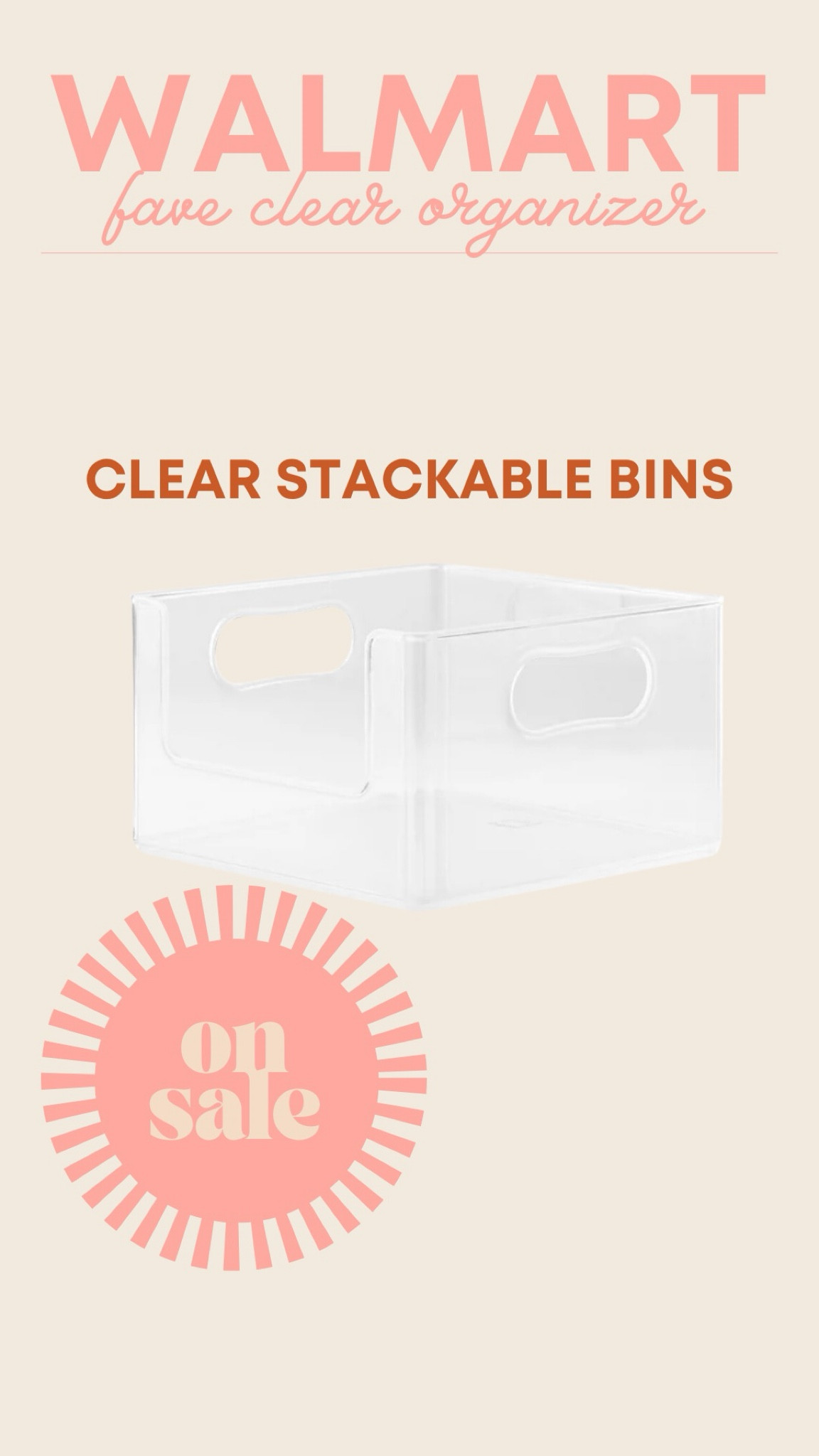 Clear stackable bins - cheaper when you buy separate $$6.83 a piece 🤩 #walmartwins #walmartfinds 

#LTKHome #LTKSaleAlert #LTKFindsUnder50