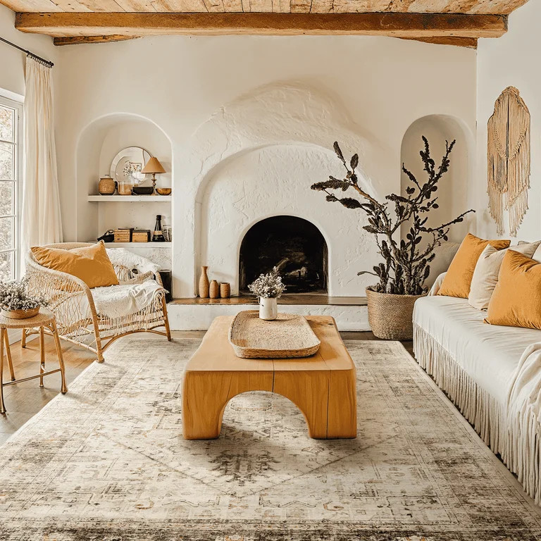 8'x10' Boho Area Rugs for Living Room, Machine Washable Area Rug with Non-Slip Backing, Stain Res... | Walmart (US)