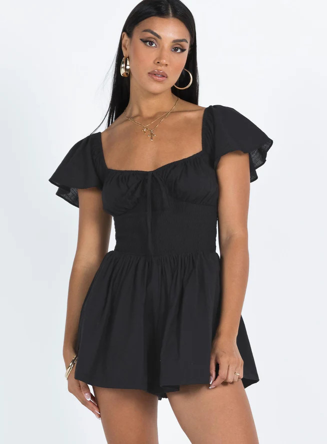 Front Row Romper Black | Princess Polly US