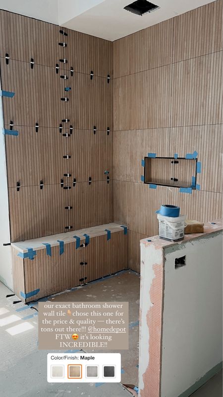 Our exact bathroom shower wall tile — it’s GORGEOUS!!!! 4 color finishes total🤎✨spa vibes alllll day!

Home Depot finds / tile / home decor / interior design / Reno / home renovations / DIY / Holley Gabrielle 

#LTKhome #LTKfindsunder100 #LTKfindsunder50