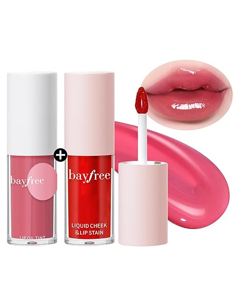 Tinted Lip Oil & Lip Stain Set, Korean Makeup, Smudge-Proof,Long-Wearing, 2-in-1 Cheek and Lip Ti... | Amazon (US)