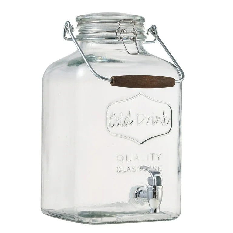 Better Homes & Gardens Glass 2 Gallon Beverage Dispenser with Glass Clamp Lid | Walmart (US)