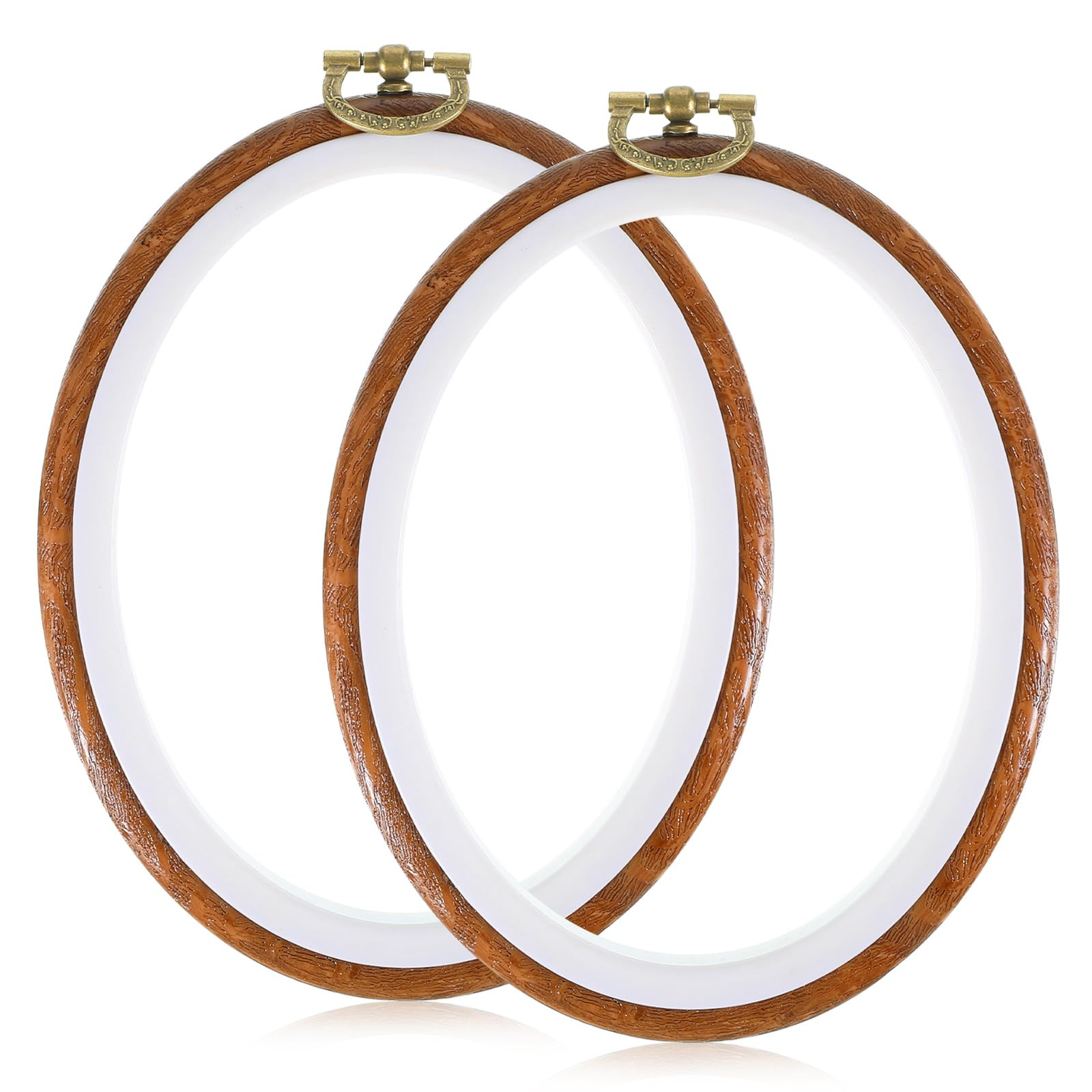 2Pcs Small Embroidery Hoop 4.7in, Imitated Wood Embroidery Hoop, Cross Stitch Hoops Embroiderys F... | Amazon (US)