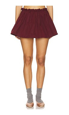 Shushu/Tong Hand-sewn Floral Waist Mini Skirt in Wine Red from Revolve.com | Revolve Clothing (Global)