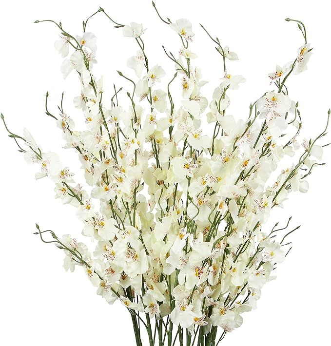 TYEERDEC Orchids Artificial Flowers, 10 Bunches Fake Silk Flowers for Decoration, Long Stem Artif... | Amazon (US)