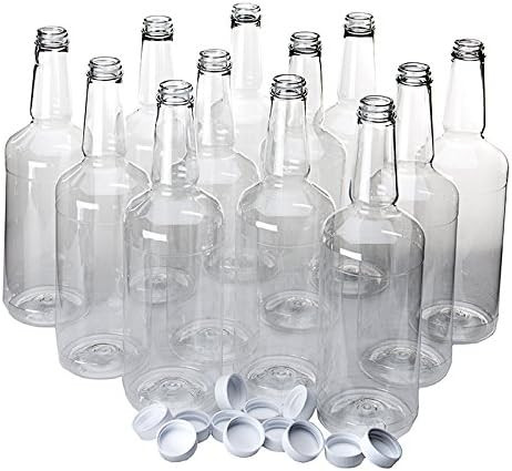 Dozen Long Neck Quart (32 Fl oz, 946 ml) Plastic Bottles with Screw on Lids | Amazon (US)