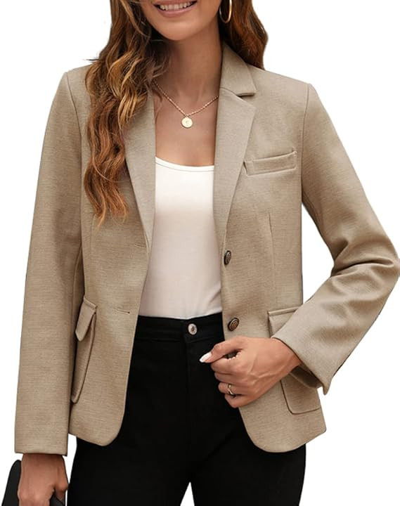 BZB Women's Casual Blazers Long Sleeve Lapel Open Front Work Office Bussiness Warm Blazer Jackets | Amazon (US)