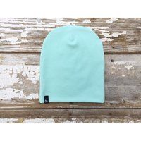Blue Organic Baby Beanie Infant Hat Boy Hipster Slouchy Cotton Unisex Knit Newborn Urban | Etsy (US)