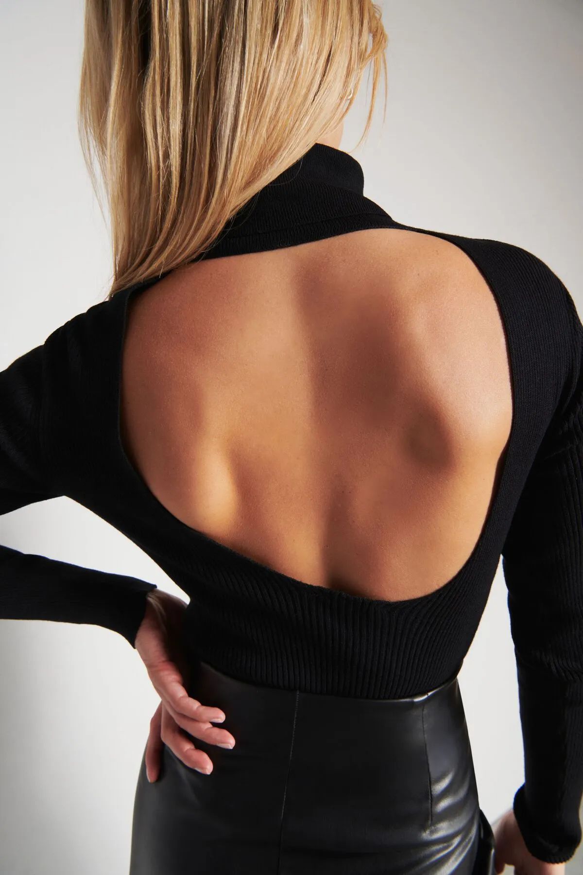 Open Back Turtleneck | Dynamite Clothing