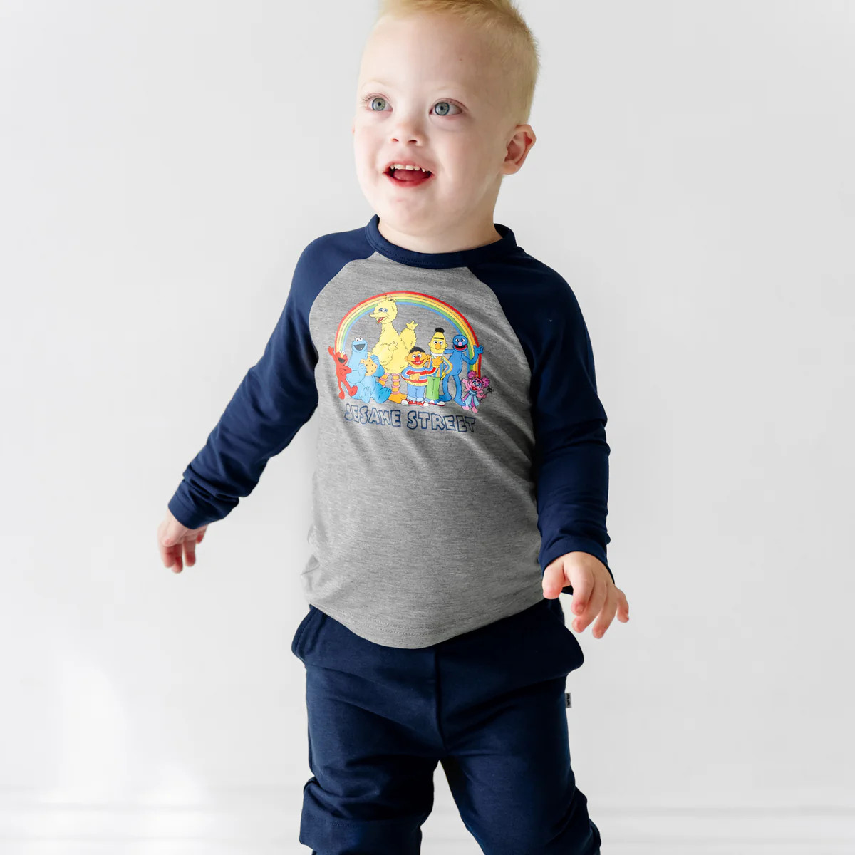 Sesame Street Blue Raglan Tee | Little Sleepies