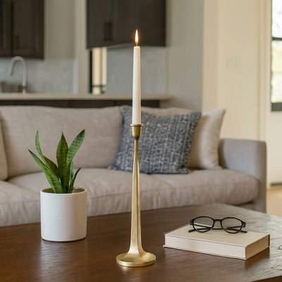 Elegant Taper Candle Holder for Home Decor - Decorative Candlestick Holder for Table Centerpieces, Mantel, or Shelf Decor - 12.5", Gold | Target