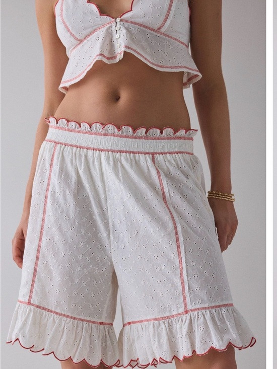 Urban Outfitters White Eyelet Shorts with Red Trim - Women's Summer Shorts | Poshmark