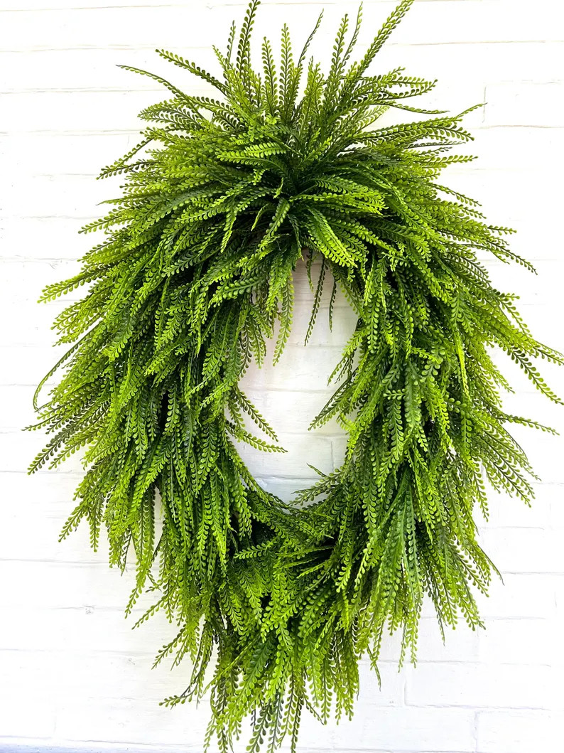 Beaded Grass Wreath, Gift for Mom, Greenery Wreath, Year Round Wreath, Wedding and Engagement Gif... | Etsy (Global)