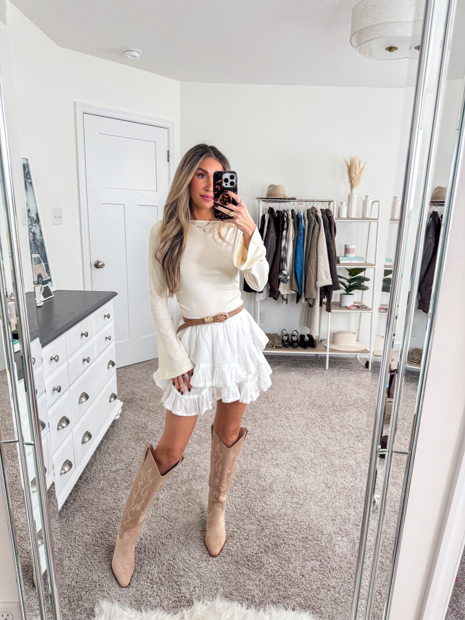 loving this cute top! An elevated basic imo with all of the pretty details like the flared sleeves, synching on the sides and boat neck. Size xs! 
This outfit would be perfect for Thanksgiving, family photo photos or even a country concert now that it’s chillier 
 + top: xs
+ skort: xs
+ cowboy boots: true to size Fall outfits

Amazon fashion 
Amazon outfit 
Thanksgiving outfit 
Country concert outfit 
Family photos 
Family photo outfits 
What to wear
Fall outfit 

#LTKStyleTip #LTKFindsUnder50 #LTKSeasonal