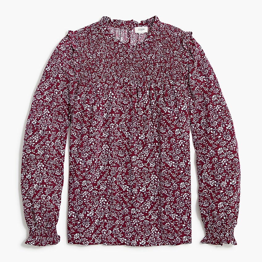 Smocked ruffleneck top | J.Crew Factory