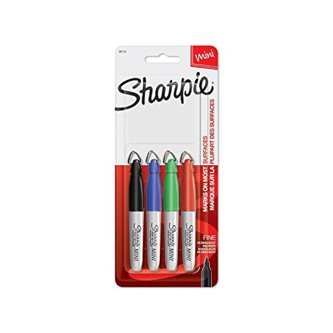 Sharpie Mini Permanent Markers, Fine Point, Assorted Colors, 4 Count | Amazon (US)