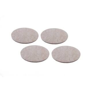 4 in. Beige Round Felt Heavy Duty Self-Adhesive Furniture Pads (4-Pack) | The Home Depot