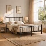 Bedsunus Classic Metal Platform Bed Frame with Headboard and Footboard, Heavy Duty Steel Mattress... | Walmart (US)