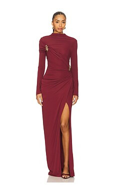 SIMKHAI Izadora Midi Dress in Cranberry from Revolve.com | Revolve Clothing (Global)