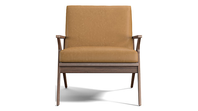 Cavett Leather Wood Frame Chair + Reviews | Crate and Barrel | Crate & Barrel