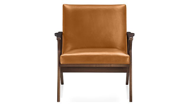 Cavett Leather Wood Frame Chair + Reviews | Crate and Barrel | Crate & Barrel