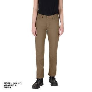 Women's Size 0 Khaki Cotton/Polyester Work Pants with 7 Pockets | The Home Depot