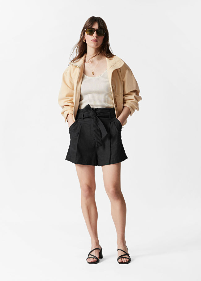 Linen-Blend Paperbag Shorts | & Other Stories UK
