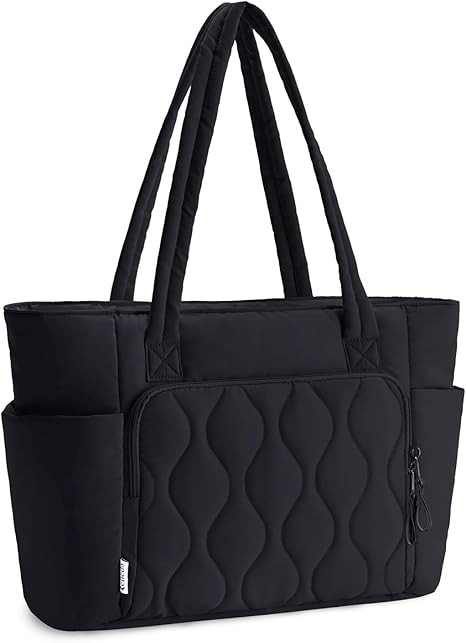 Ceneda Tote Bag for Women With 40oz Cup Holder, Puffer Work Laptop Tote Bag With Zipper for Trave... | Amazon (US)