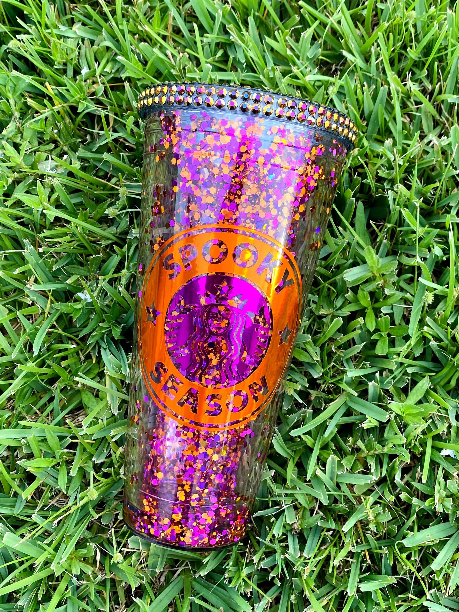 Purple Spooky Season, Spooky Tumbler, Snow Globe Tumbler, Glitter Tumbler, Rhinestone Tumbler, St... | Etsy (US)