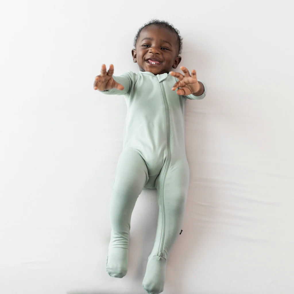 Zippered Footie in Thyme | Kyte Baby