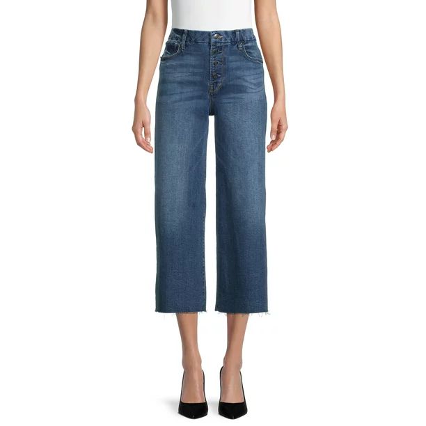 Time and Tru Women's Wide Leg Crop Jeans - Walmart.com | Walmart (US)