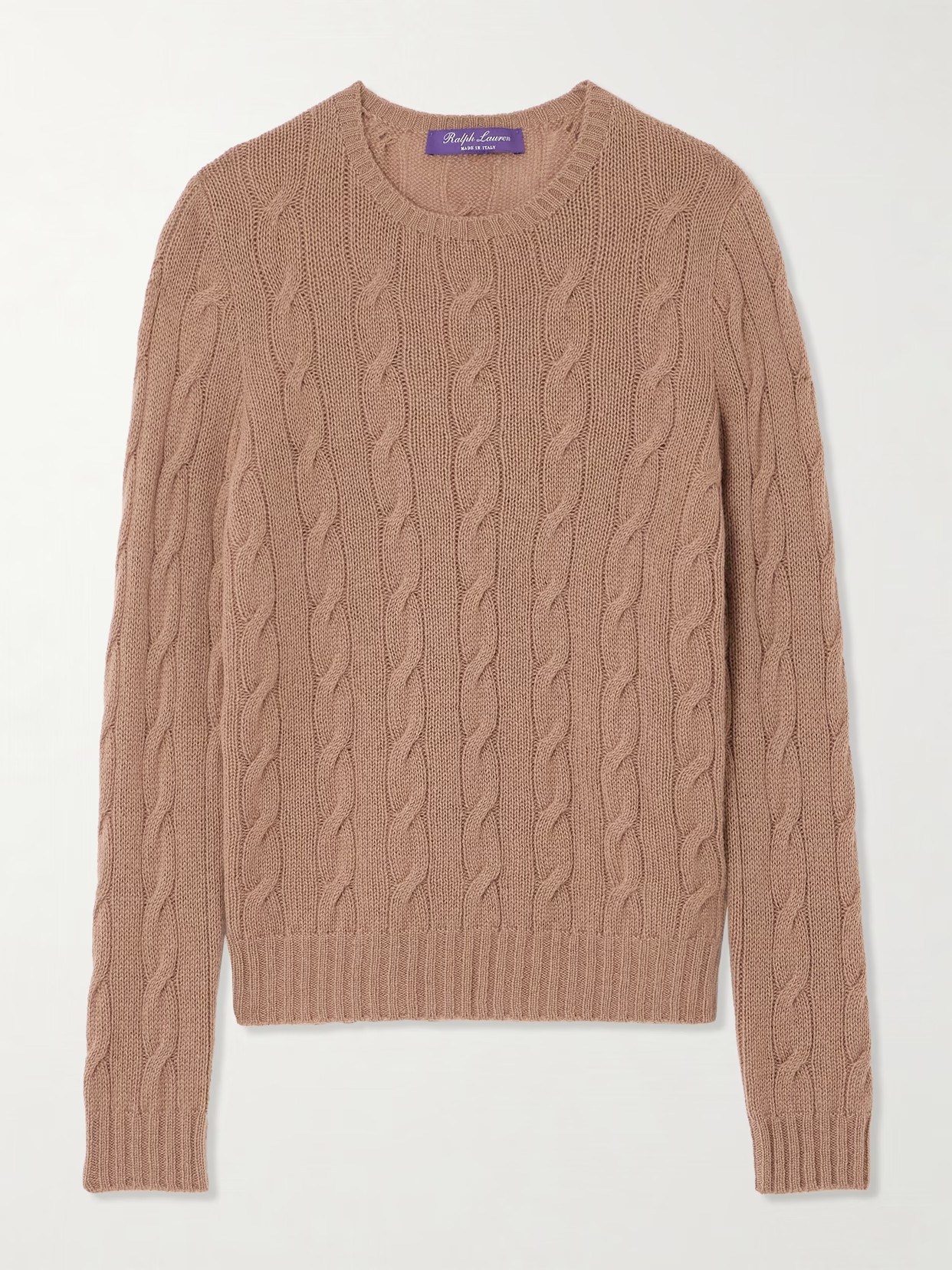 Ralph Lauren Collection - Cable-knit Cashmere Sweater - Brown | NET-A-PORTER (US)