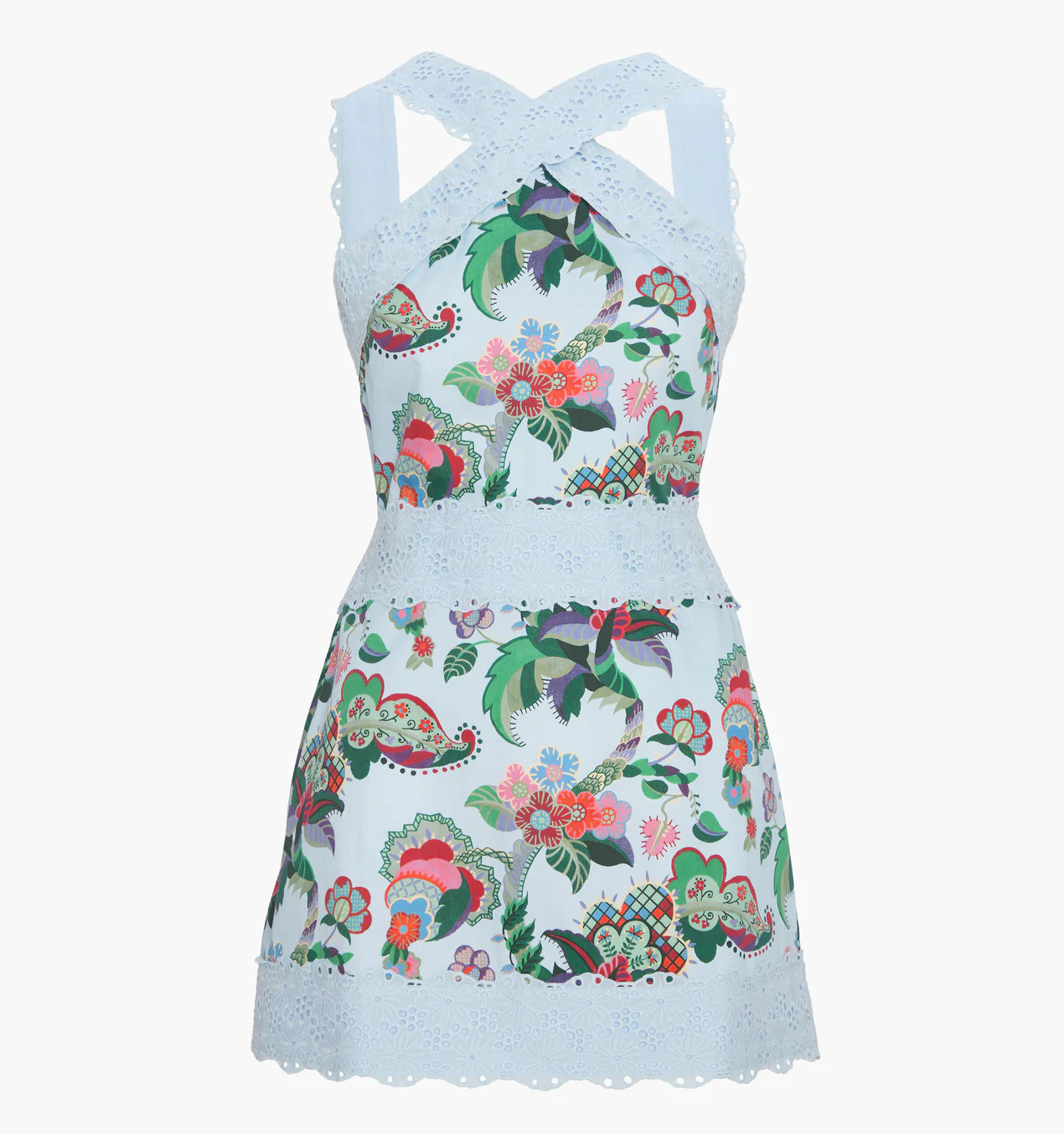 The Meagan Dress - Light Blue Jungle Floral | Hill House Home US