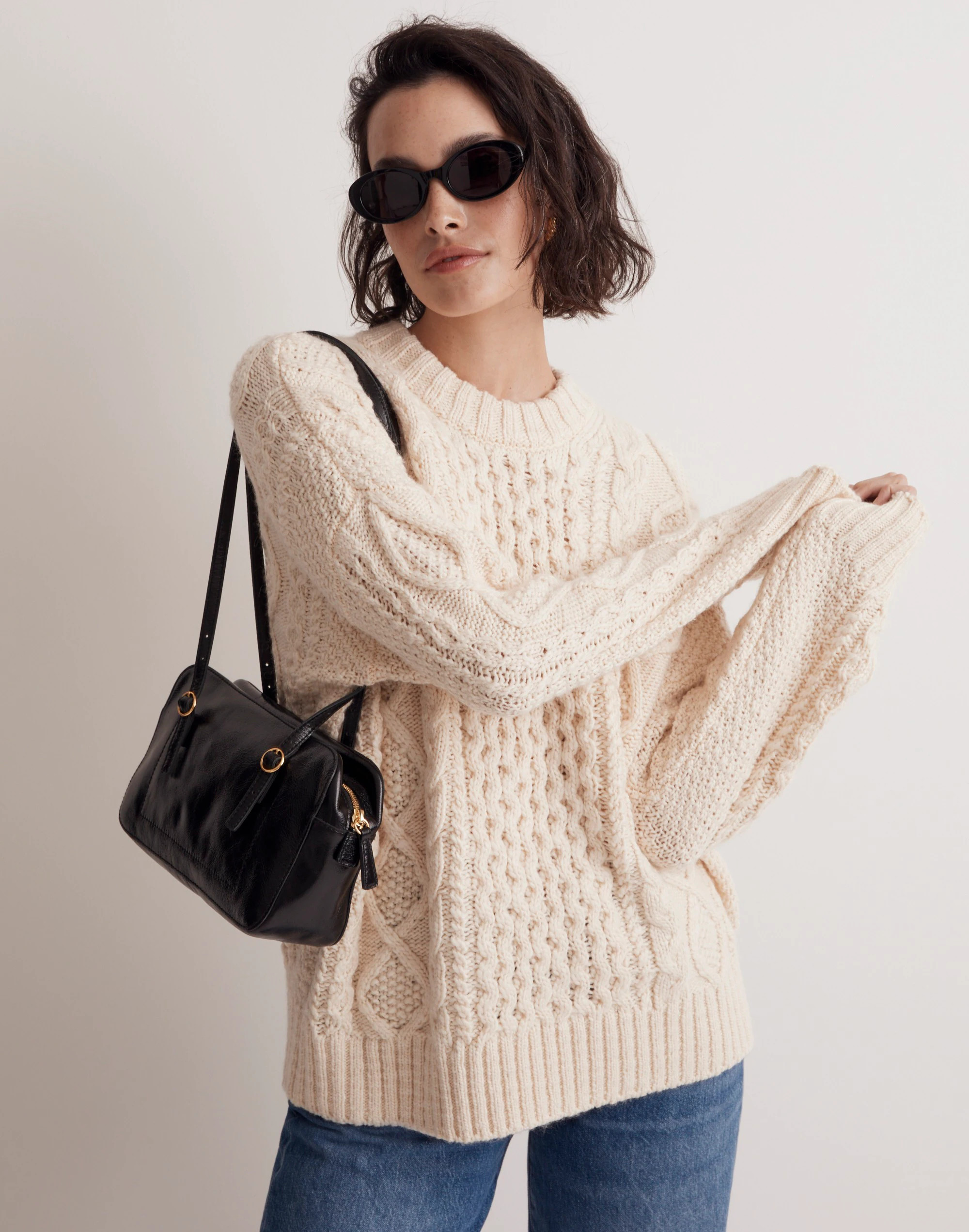 Cable-Knit Oversized Sweater | Madewell
