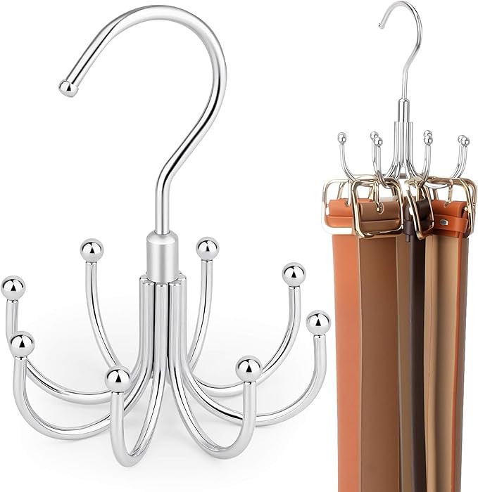 ZEDODIER Belt Organizer for Closet, Heavy-Duty Rotating Belt Hanger Rack Holds up to 24 Belts, Ha... | Amazon (US)