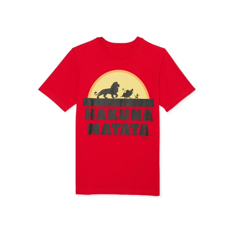 Disney Boys The Lion King Hakuna Matata, Crew Neck, Short Sleeve, Graphic T-Shirt, Sizes 4-18 | Walmart (US)