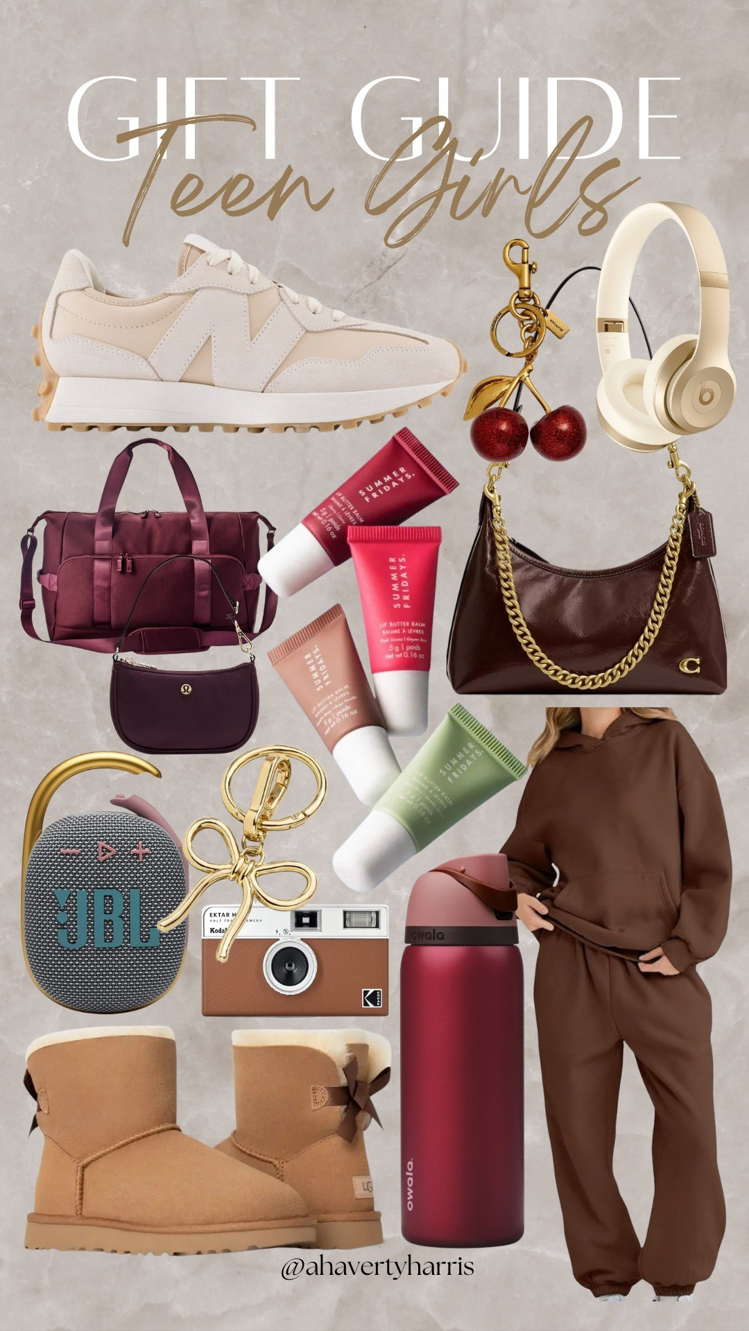 Teen Girl Gift Guide - Top Trending Gifts 2025: UGG boots, New Balance sneakers, Summer Fridays lip balms, chic mini bags, Coach bag, cherry bag charm,  bow bag charm,  weekender bag, Beats headphones, split frame camera, JBL speaker, cozy lounge set, Owala water bottle and more. Perfect for Christmas, birthdays, and stocking stuffers! Gen Z gift ideas, teen girl gifts,  teen girl Christmas gifts

#LTKGiftGuide #LTKCyberWeek
