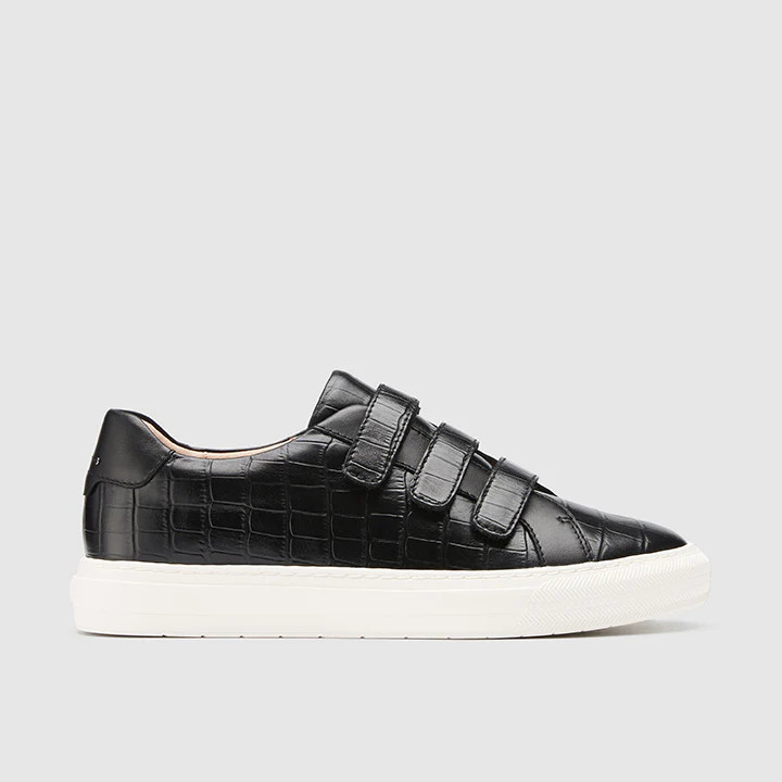 Archer Black Croc Emboss Women's Sneakers | FRANKIE4 | FRANKIE4