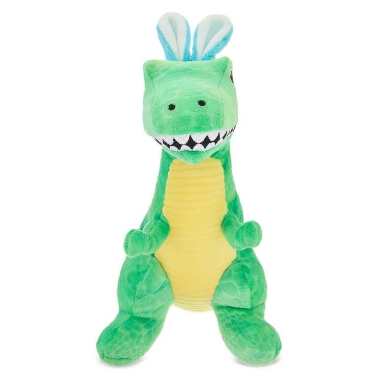 Small Dinosaur with Bunny Ears Plush, Green and Yellow, 10", Easter by Way To Celebrate | Walmart (US)