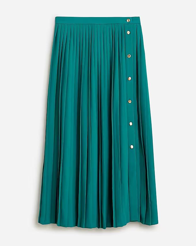 Pleated skirt with gold buttons | J.Crew US