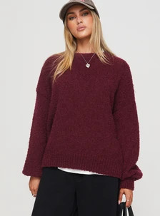 Niomie Knit Sweater Burgundy | Princess Polly US