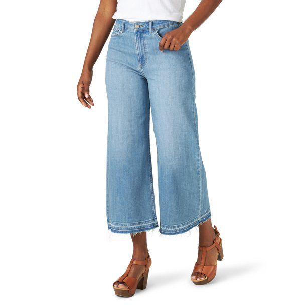 Lee Heritage Women's A-Line Wide Leg Cropped Pant - Walmart.com | Walmart (US)