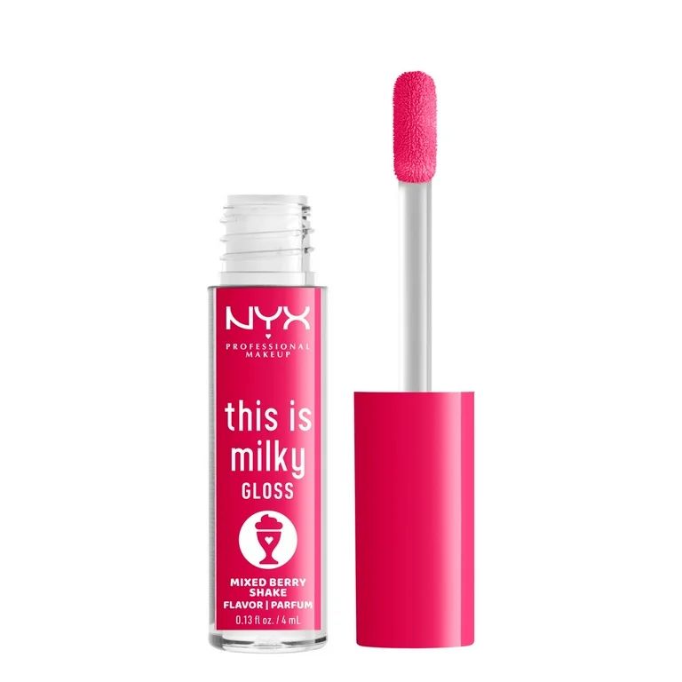 NYX Professional Makeup This Is Milky Gloss, Lip Gloss with 12 Hr Hydration, Mixed Berry Shake | Walmart (US)