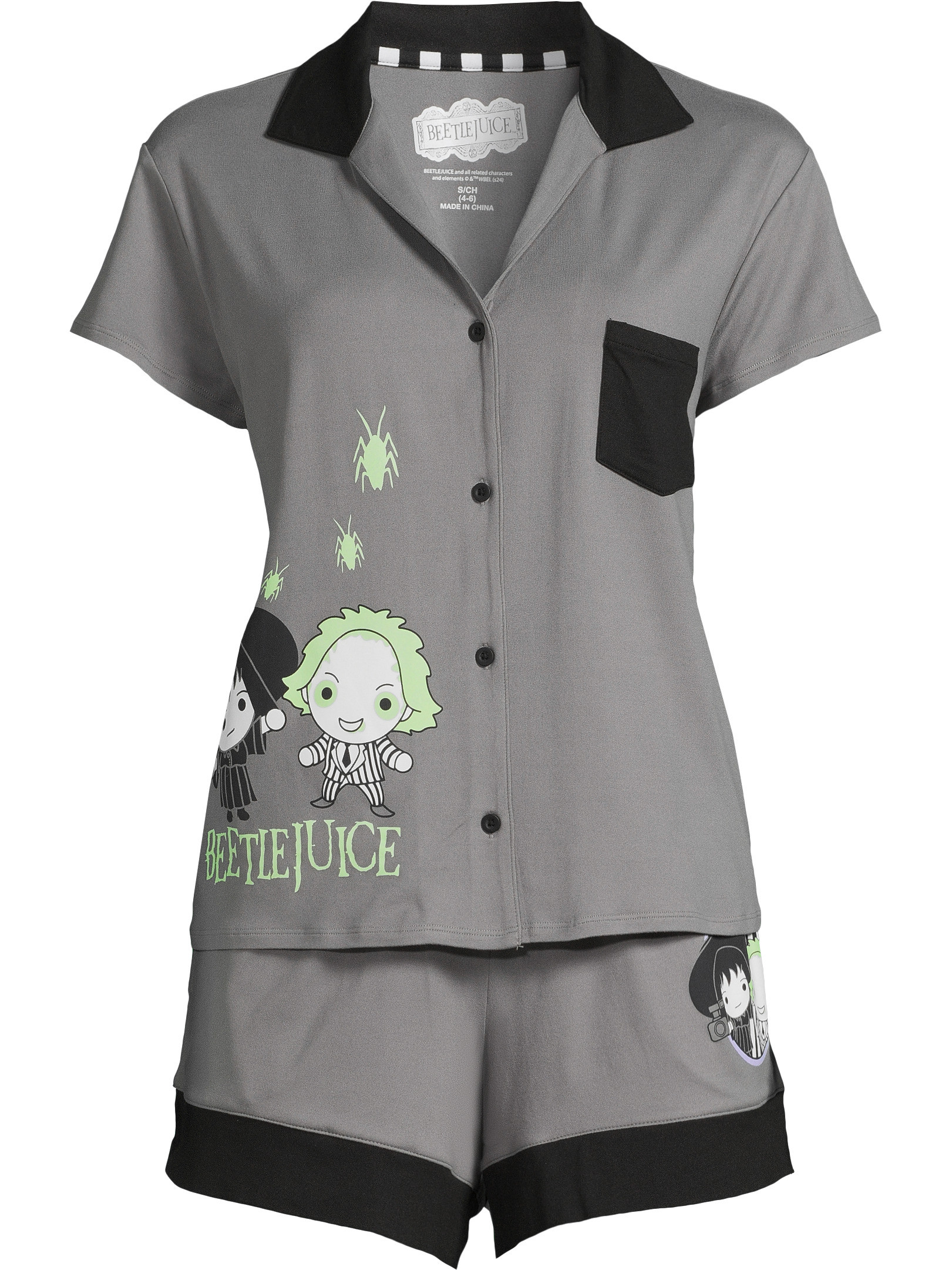 Warner Bros Beetlejuice Women's Top and Shorts Pajama Set, 2-Piece, Sizes XS-3X | Walmart (US)